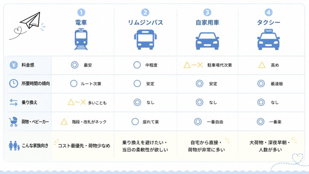 羽田空港 行き方 比較図